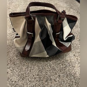 Burberry Mega Check Lowry Tote